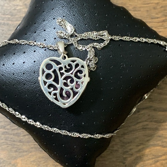 ITALY 925 STERLING SILVER NECKLACE STONE PENDANT - Picture 2 of 11